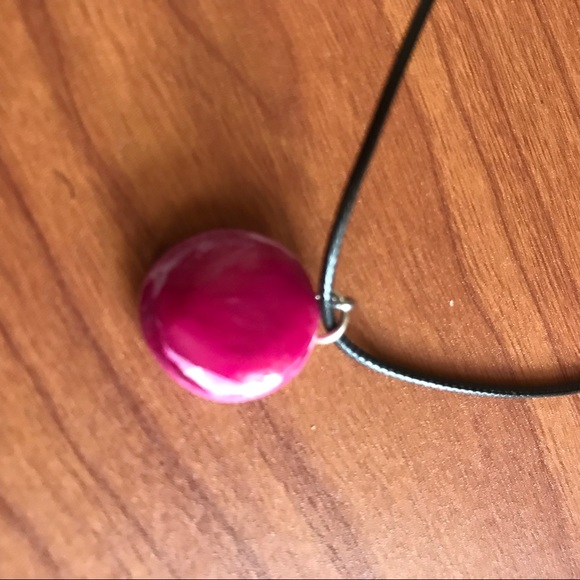 Round Red Violet Necklace - Picture 3 of 5